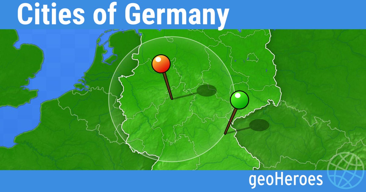 Cities of Germany. Online free geography games