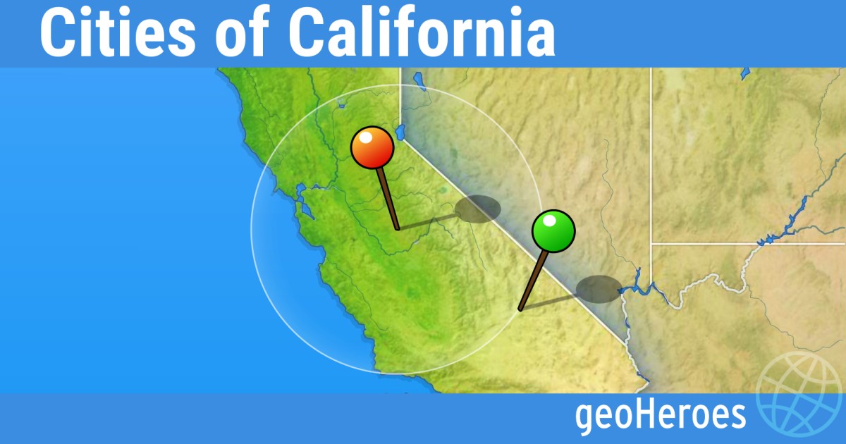 Cities of California. Online free geography games